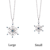 Colchester Small 0.10ctw Mixed Cut Diamond Snowflake Pendant With 18 Inch Chain, 14K White Gold