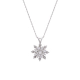 Craftsbury Diamond Snowflake Pendant With 18" Chain, 14K White Gold