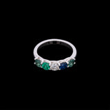 Custom Platinum Lucida Set Five Stone Mother's Ring