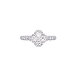 14K White Gold Diamond Clover Style Ring