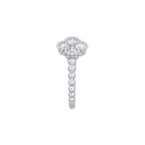 14K White Gold Diamond Clover Style Ring