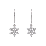 Dorset Diamond Snowflake Dangle Earrings With Leverbacks 14K White Gold