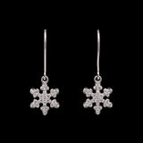 Dorset Diamond Snowflake Dangle Earrings With Leverbacks 14K White Gold
