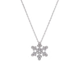 Dorset Diamond Snowflake Pendant With 18" Chain, 14K White Gold