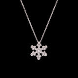 Dorset Diamond Snowflake Pendant With 18" Chain, 14K White Gold