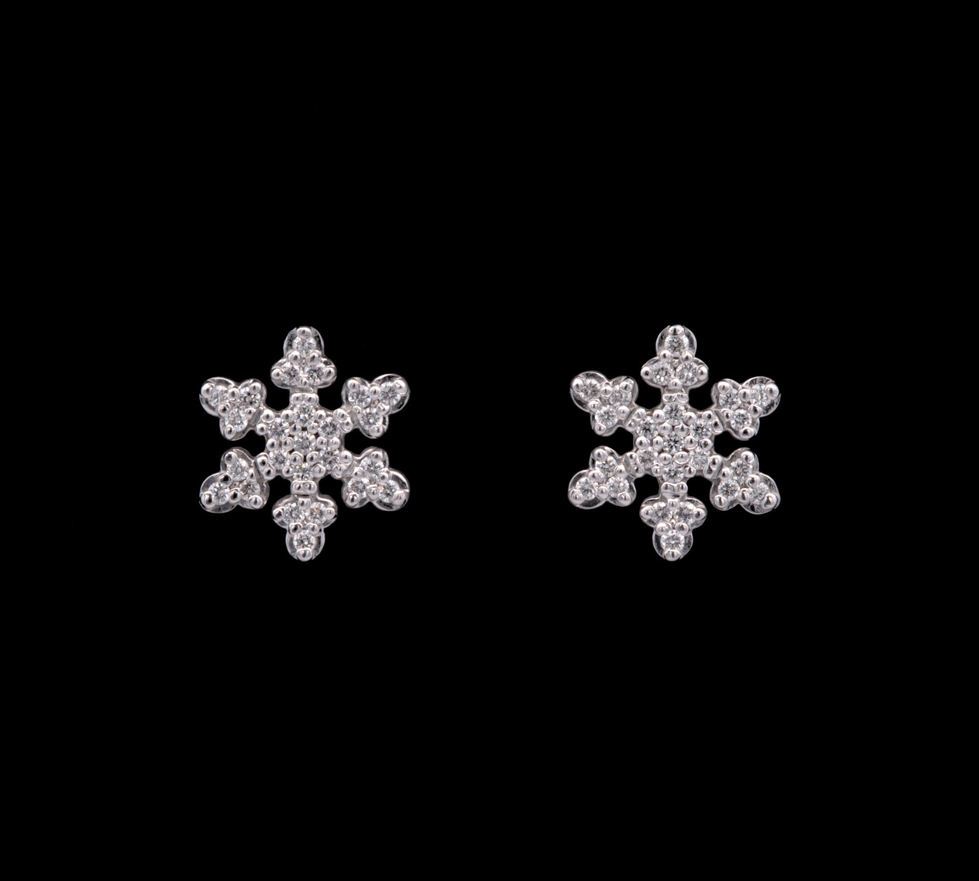 Dorset Diamond Snowflake Stud Earrings, 14K White Gold