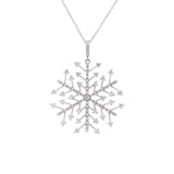 Essex Large Diamond Snowflake With 18" Chain, 14K White Gold