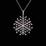 Essex Large Diamond Snowflake With 18" Chain, 14K White Gold