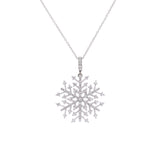 Essex Medium Diamond Snowflake Pendant With 18" Chain, 14K White Gold