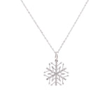 Essex Small Diamond Snowflake Pendant With 18" Chain, 14K White Gold