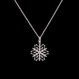 Essex Small Diamond Snowflake Pendant With 18" Chain, 14K White Gold