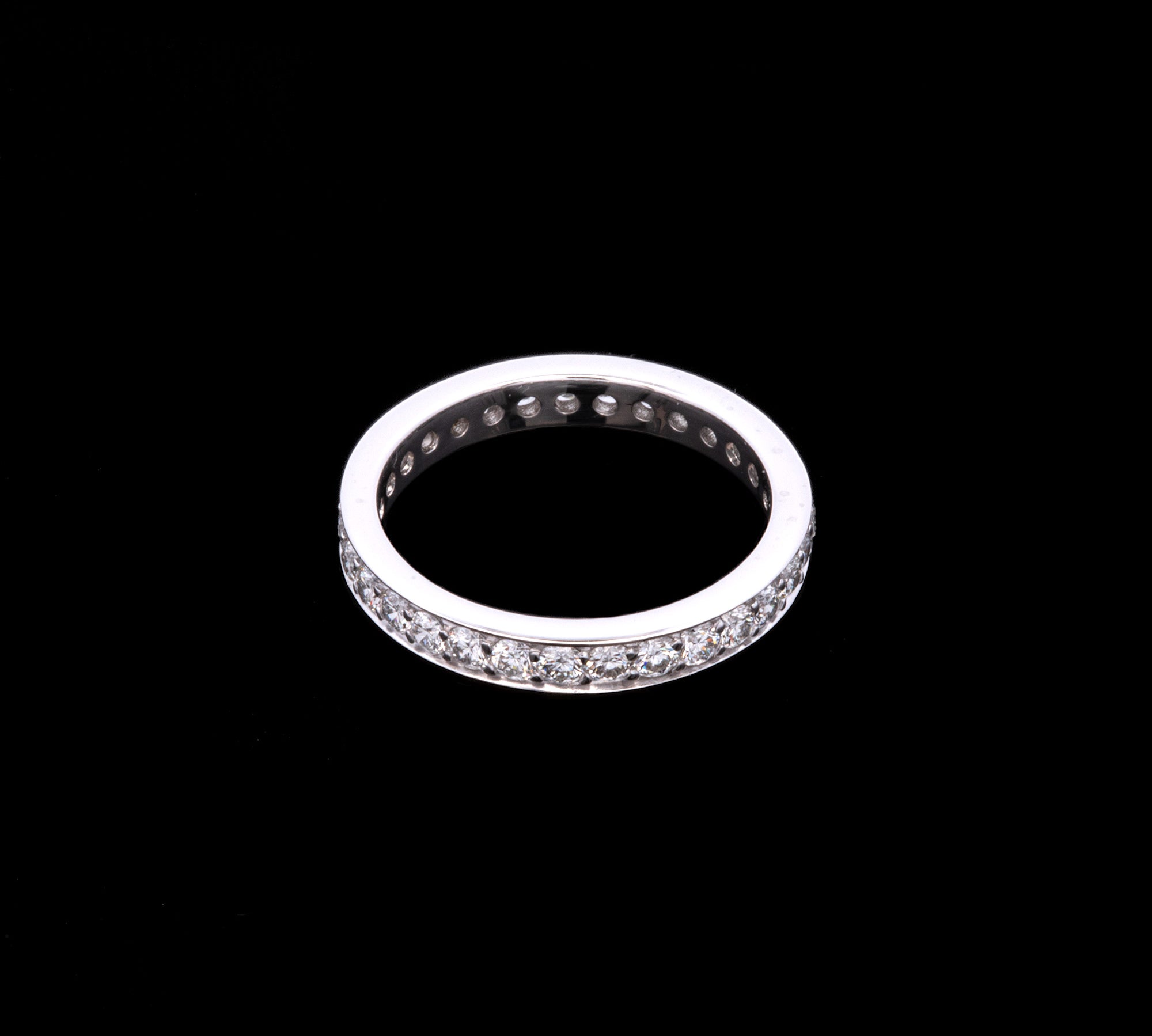 Custom Platinum Round Brilliant Cut Diamond Eternity Band