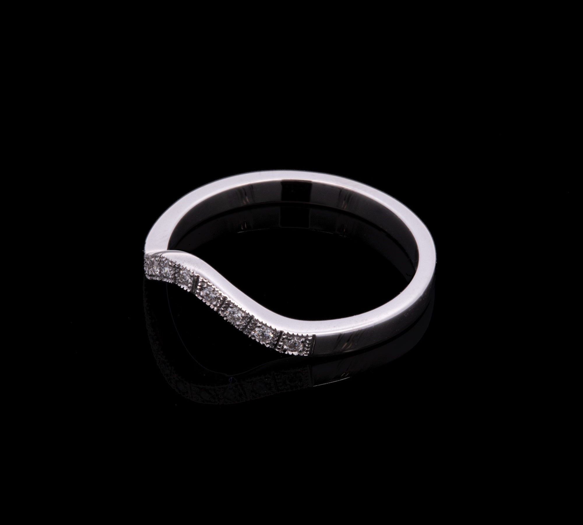 18K White Gold Shaped Half Eternity Band