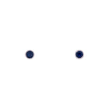 18K White Gold Round Sapphire Stud Earrings