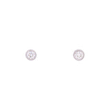 18K White Gold Target Sapphire And Diamond Stud Earrings