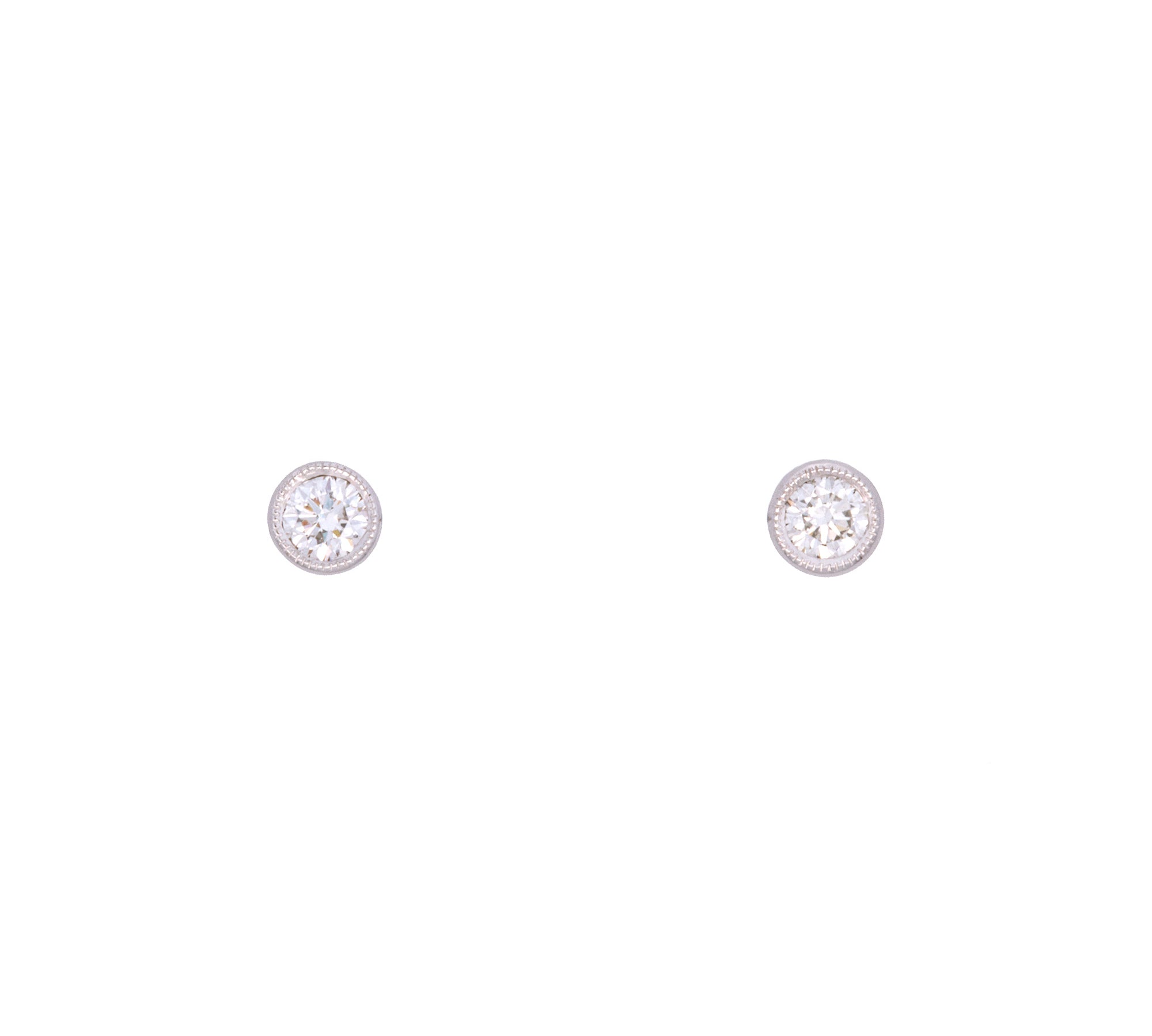 18K White Gold Target Sapphire And Diamond Stud Earrings