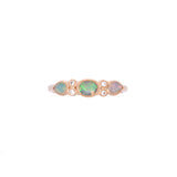 14K Yellow Gold Seven Stone Opal And Diamond Ring