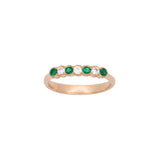 18K Yellow Gold Emerald And Diamond Band
