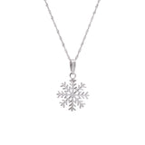 Johnson Snowflake Pendant With 18" Chain, 14K White Gold