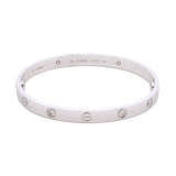 18K White Gold 'Cartier' Love Bracelet With Four Diamonds, Size 18