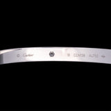 18K White Gold 'Cartier' Love Bracelet With Four Diamonds, Size 18