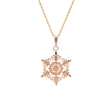 Manchester Snowflake Pendant With 18" Chain, 14K Yellow Gold
