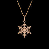 Manchester Snowflake Pendant With 18" Chain, 14K Yellow Gold