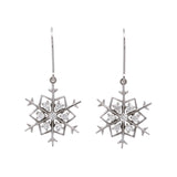 Middlebury Diamond Snowflake Earrings With Leverbacks 14K White Gold