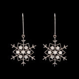 Middlebury Diamond Snowflake Earrings With Leverbacks 14K White Gold