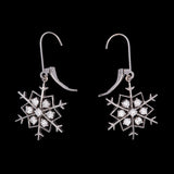 Middlebury Diamond Snowflake Earrings With Leverbacks 14K White Gold
