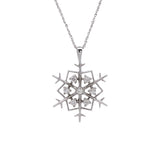 Middlebury Large Diamond Snowflake Pendant With 18" Chain, 14K White Gold