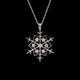 Middlebury Large Diamond Snowflake Pendant With 18" Chain, 14K White Gold