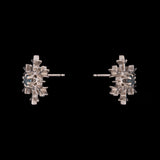 Montpelier Aquamarine Snowflake Stud Earrings, 14K White Gold