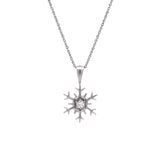 Montpelier Diamond Snowflake Pendant With 18" Chain, 14K White Gold