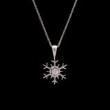 Montpelier Diamond Snowflake Pendant With 18" Chain, 14K White Gold