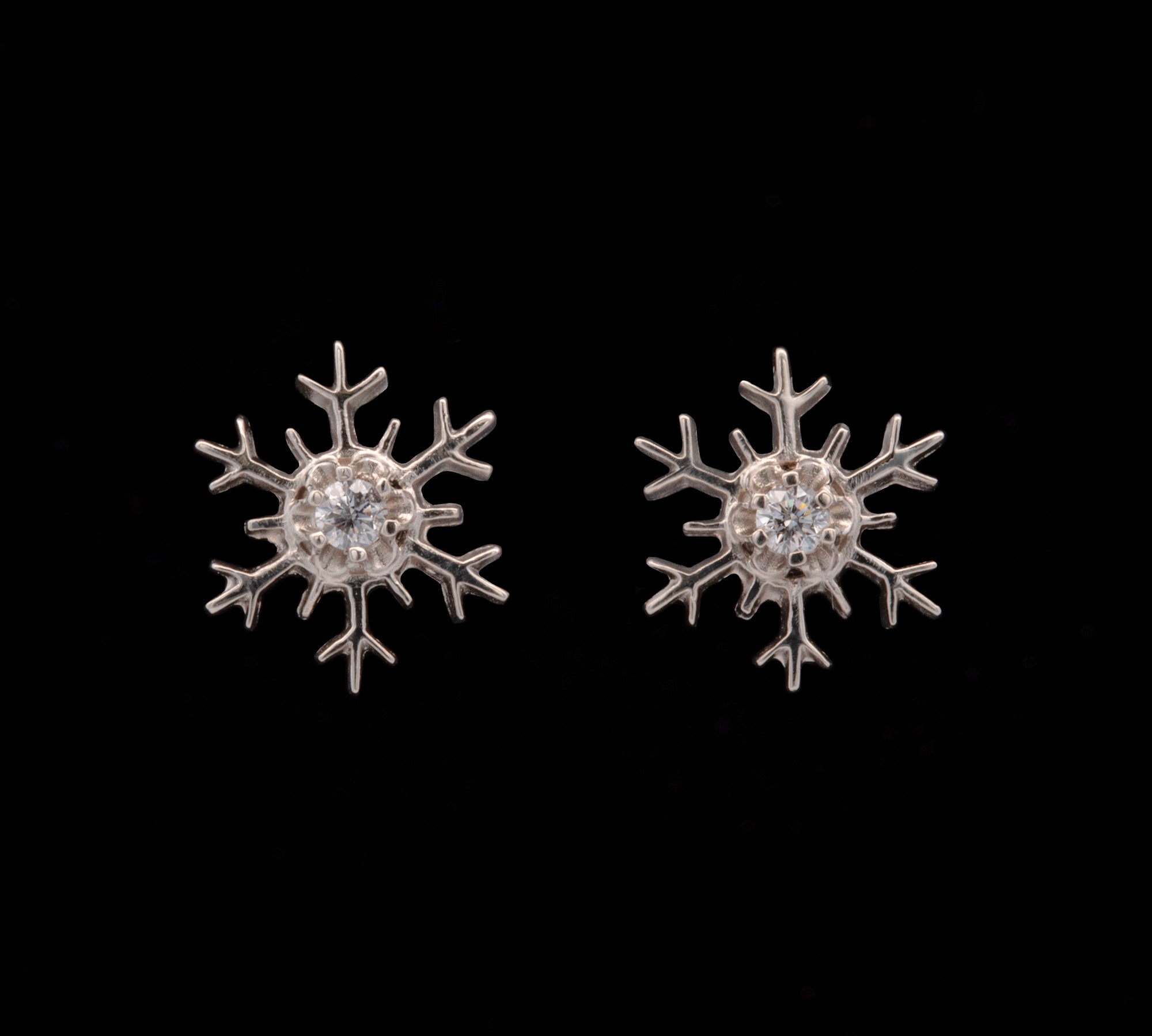 Montpelier Diamond Snowflake Stud Earrings, 14K White Gold