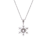 Montpelier Pearl Snowflake Pendant With 18 Inch Chain, 14K White Gold