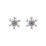 Montpelier Tanzanite Snowflake Stud Earrings, 14K White Gold