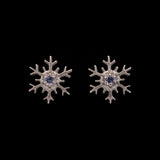 Montpelier Tanzanite Snowflake Stud Earrings, 14K White Gold