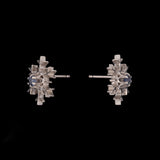 Montpelier Tanzanite Snowflake Stud Earrings, 14K White Gold