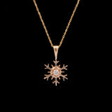 Montpelier Diamond Snowflake Pendant With 18 Inch Chain, 14K Yellow Gold