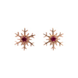 Montpelier Ruby Snowflake Stud Earrings, 14K Yellow Gold