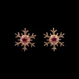 Montpelier Ruby Snowflake Stud Earrings, 14K Yellow Gold