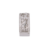 18K White Gold Wide Leaf Diamond Band