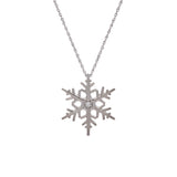 Norwich Diamond Snowflake Pendant with 18" Chain, 14K White Gold