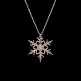 Norwich Diamond Snowflake Pendant with 18" Chain, 14K White Gold