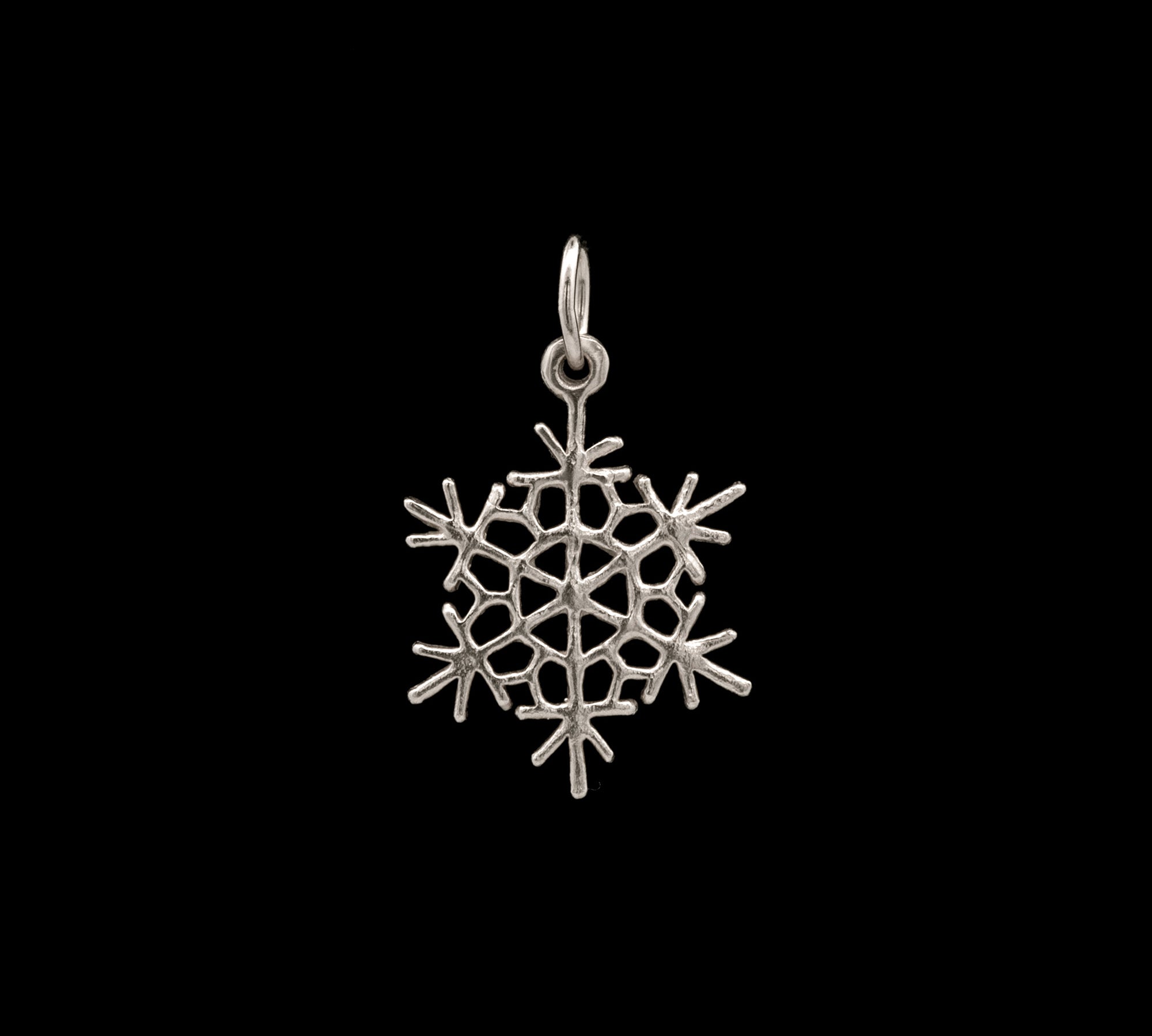 Quechee Large Snowflake Charm, 14K White Gold