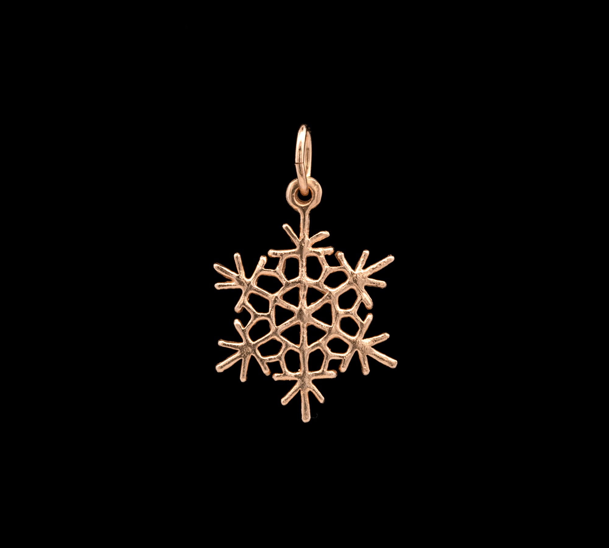 Quechee Large Snowflake Charm, 14K Yellow Gold