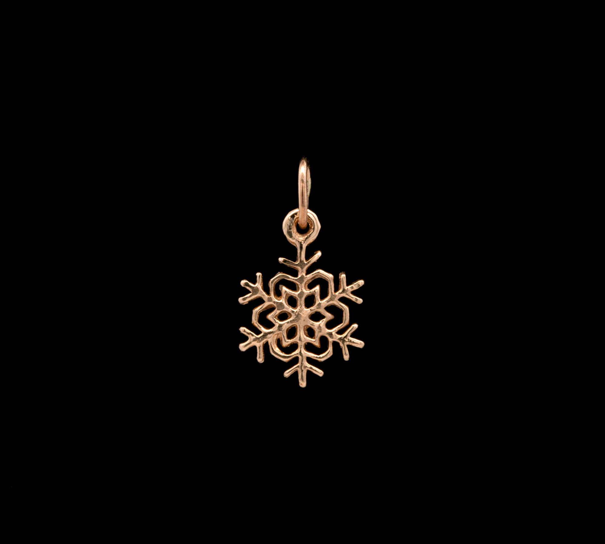 Quechee Small Snowflake Charm, 14K Yellow Gold