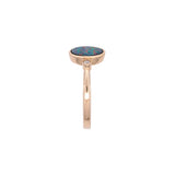 14K Yellow Gold Oval Opal and Diamond Accent Ring